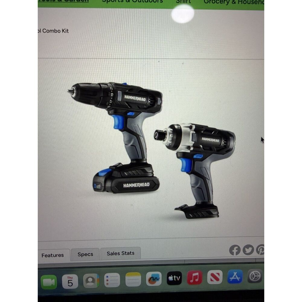 Hammerhead 20V cordless 2 -tool combo kit :  Drill and Impact driver with 1.5Ah
